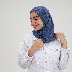 Melange Navy Small Headscarf