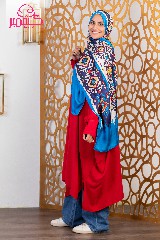  Satin scarf with blue and white colors